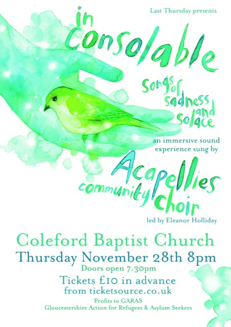 Acapellies Community Choir 28th November 8pm in Coleford Baptist Church